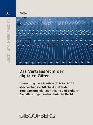 cover image of Das Vertragsrecht der digitalen Güter